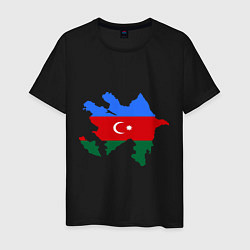 Футболка хлопковая мужская Azerbaijan map, цвет: черный
