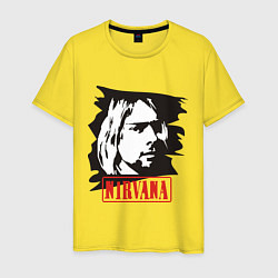 Футболка хлопковая мужская Nirvana: Kurt Cobain, цвет: желтый