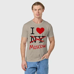 Футболка хлопковая мужская I love Moscow, цвет: миндальный — фото 2