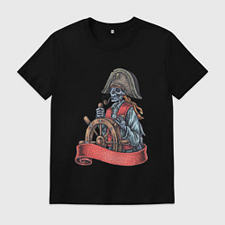 Футболка хлопковая мужская Пират, цвет: черный