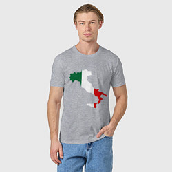Футболка хлопковая мужская Италия (Italy), цвет: меланж — фото 2