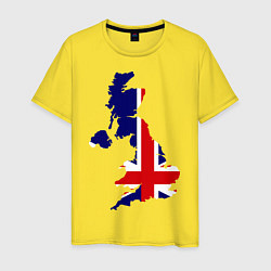 Футболка хлопковая мужская Великобритания (Great Britain), цвет: желтый