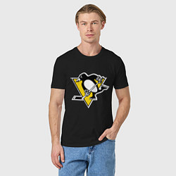 Футболка хлопковая мужская Pittsburgh Penguins, цвет: черный — фото 2