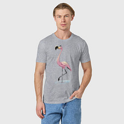 Футболка хлопковая мужская Гордый фламинго, цвет: меланж — фото 2