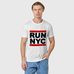 Футболка хлопковая мужская Run NYC, цвет: белый — фото 2