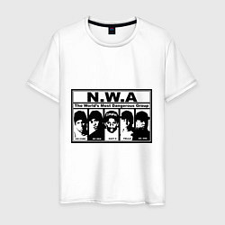 Футболка хлопковая мужская NWA, цвет: белый