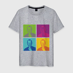 Футболка хлопковая мужская Steve Jobs: Pop Art, цвет: меланж