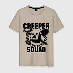 Футболка хлопковая мужская Creeper Squad, цвет: миндальный