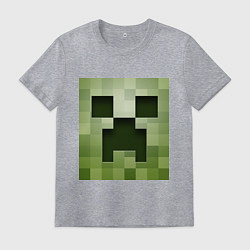 Футболка хлопковая мужская Мinecraft creeper, цвет: меланж