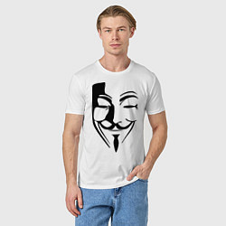 Футболка хлопковая мужская Vendetta Mask, цвет: белый — фото 2