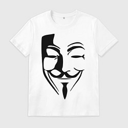 Футболка хлопковая мужская Vendetta Mask, цвет: белый