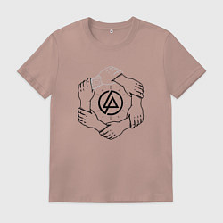 Футболка хлопковая мужская Linkin Park: Brotherhood, цвет: пыльно-розовый