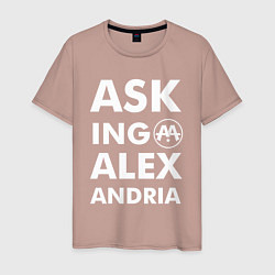 Футболка хлопковая мужская Asking Alexandria, цвет: пыльно-розовый