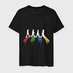 Футболка хлопковая мужская Beatles Color, цвет: черный