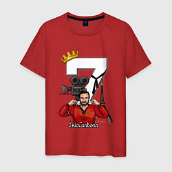 Футболка хлопковая мужская Eric Cantona 07: King, цвет: красный