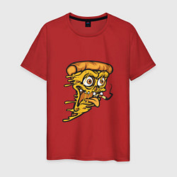 Футболка хлопковая мужская Crazy Pizza, цвет: красный