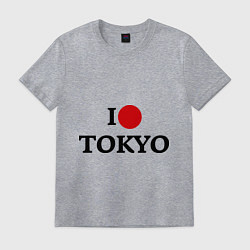 Футболка хлопковая мужская I love tokio, цвет: меланж