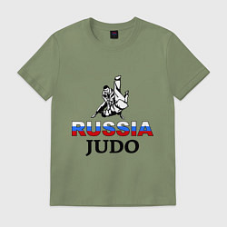 Футболка хлопковая мужская Russia judo, цвет: авокадо