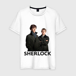 Футболка хлопковая мужская Sherlock, цвет: белый