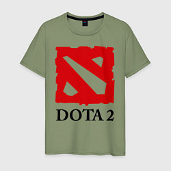 Футболка хлопковая мужская Dota 2: Logo, цвет: авокадо