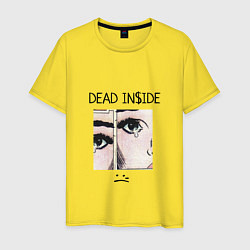 Футболка хлопковая мужская Dead Inside, цвет: желтый