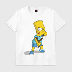 Футболка хлопковая мужская Bart Bully, цвет: белый