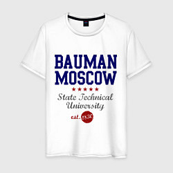 Футболка хлопковая мужская Bauman STU, цвет: белый