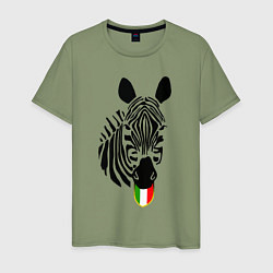 Футболка хлопковая мужская Juventus Zebra, цвет: авокадо