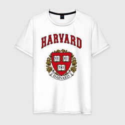 Футболка хлопковая мужская Harvard university, цвет: белый