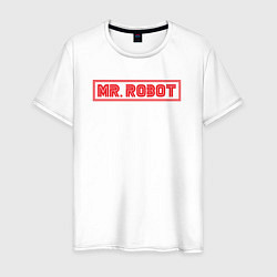 Футболка хлопковая мужская MR ROBOT, цвет: белый