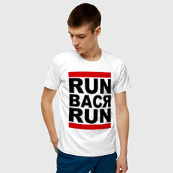 Футболка хлопковая мужская Run Вася Run, цвет: белый — фото 2
