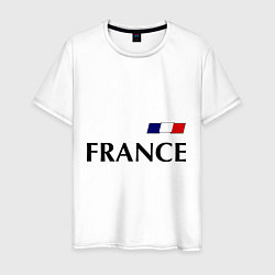 Футболка хлопковая мужская Сборная Франции: 8 номер, цвет: белый