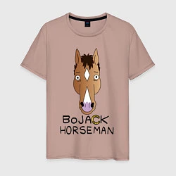 Футболка хлопковая мужская BoJack Horseman, цвет: пыльно-розовый