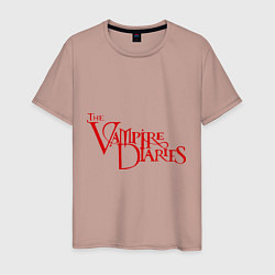 Футболка хлопковая мужская The Vampire Diaries, цвет: пыльно-розовый