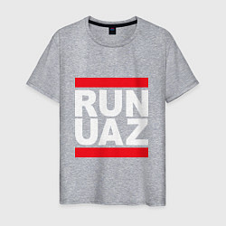 Футболка хлопковая мужская Run UAZ, цвет: меланж