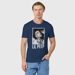 Футболка хлопковая мужская Lil Peep: White Style, цвет: тёмно-синий — фото 2