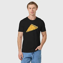 Футболка хлопковая мужская Bitcoin Pizza, цвет: черный — фото 2