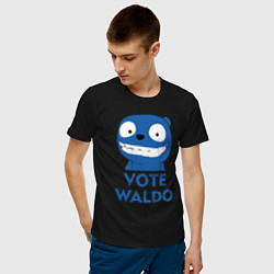Футболка хлопковая мужская Vote Waldo, цвет: черный — фото 2