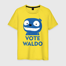 Футболка хлопковая мужская Vote Waldo цвета желтый — фото 1