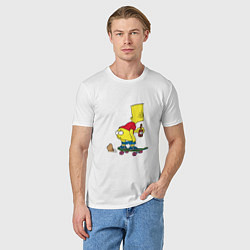 Футболка хлопковая мужская Bart Simpson, цвет: белый — фото 2
