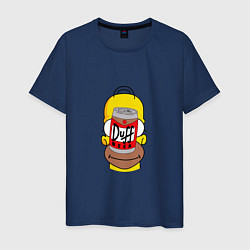 Футболка хлопковая мужская Duff Homer, цвет: тёмно-синий