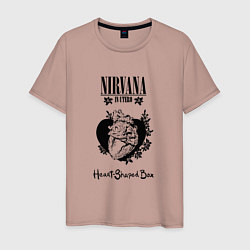 Футболка хлопковая мужская Nirvana in utero сердце, цвет: пыльно-розовый