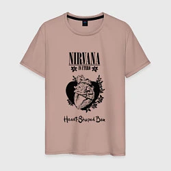 Футболка хлопковая мужская Nirvana in utero сердце, цвет: пыльно-розовый