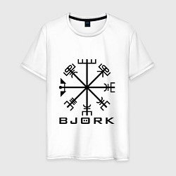 Футболка хлопковая мужская Bjork Rune цвета белый — фото 1