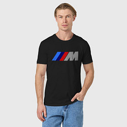 Футболка хлопковая мужская BMW M, цвет: черный — фото 2