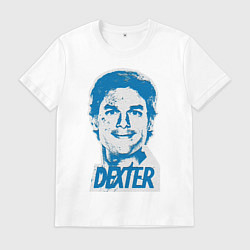 Футболка хлопковая мужская Dexter Face, цвет: белый