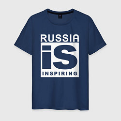 Футболка хлопковая мужская RUSSIA IS INSPIRING, цвет: тёмно-синий