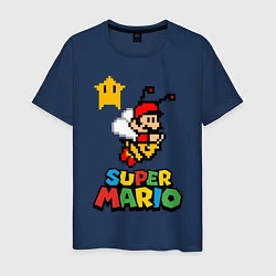 Футболка хлопковая мужская Bee Super Mario, цвет: тёмно-синий