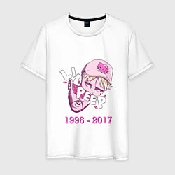 Футболка хлопковая мужская Lil Peep: 1996-2017, цвет: белый