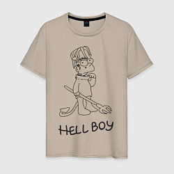 Футболка хлопковая мужская Bart: Hell Boy, цвет: миндальный